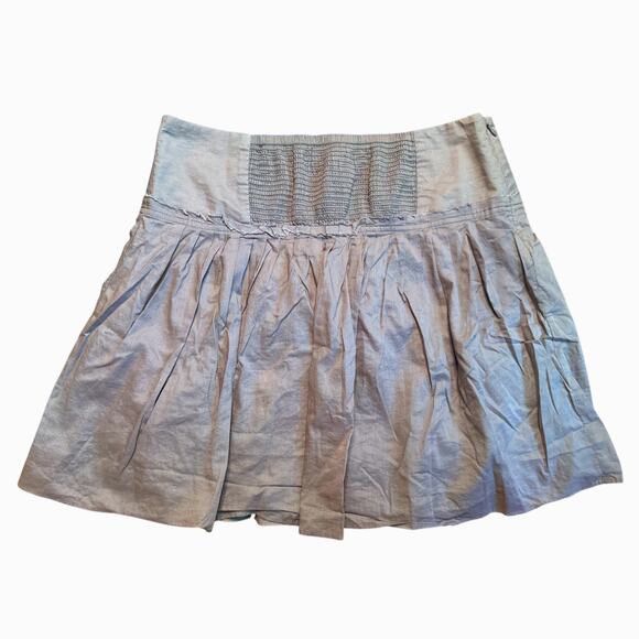 Banana Republic Taupe Beige 100% Cotton Pleated Smock Side Zip Lined Size 8 - Picture 1 of 5